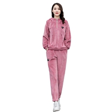 2024冬季新款加厚双面丝绒休闲套装女宽松显瘦时尚运动两件套，女装套装/套裙，凯瑟曼