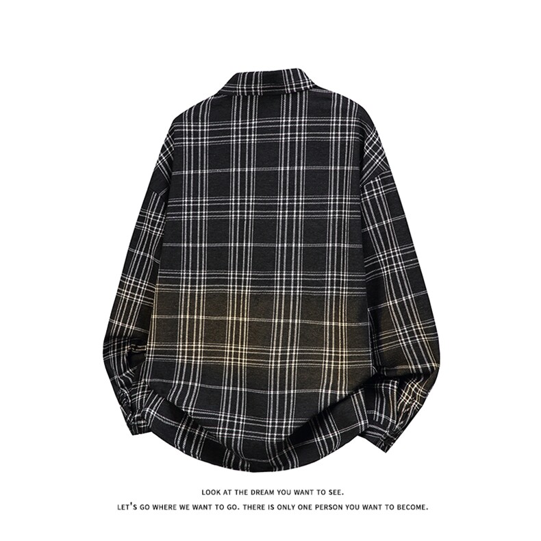 复古格子雪尼尔加厚衬衫夹克外套休闲情侣宽松C2201-P45【特价】,男装夹克,电商A007