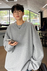 华夫格！华夫格上衣男圆领华夫格卫衣男大码长袖t恤男HY248-特P23图片