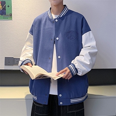 港风秋季龙凤呢棒球服百搭休闲宽松夹克外套男XZ214-8JK800P65，男装夹克，星座1204-3