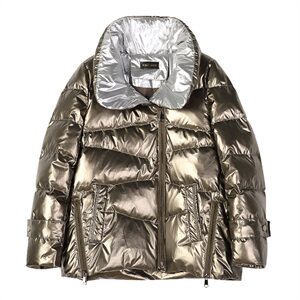 2020冬装新款简约时尚短款亮面羽绒服保暖外套图片