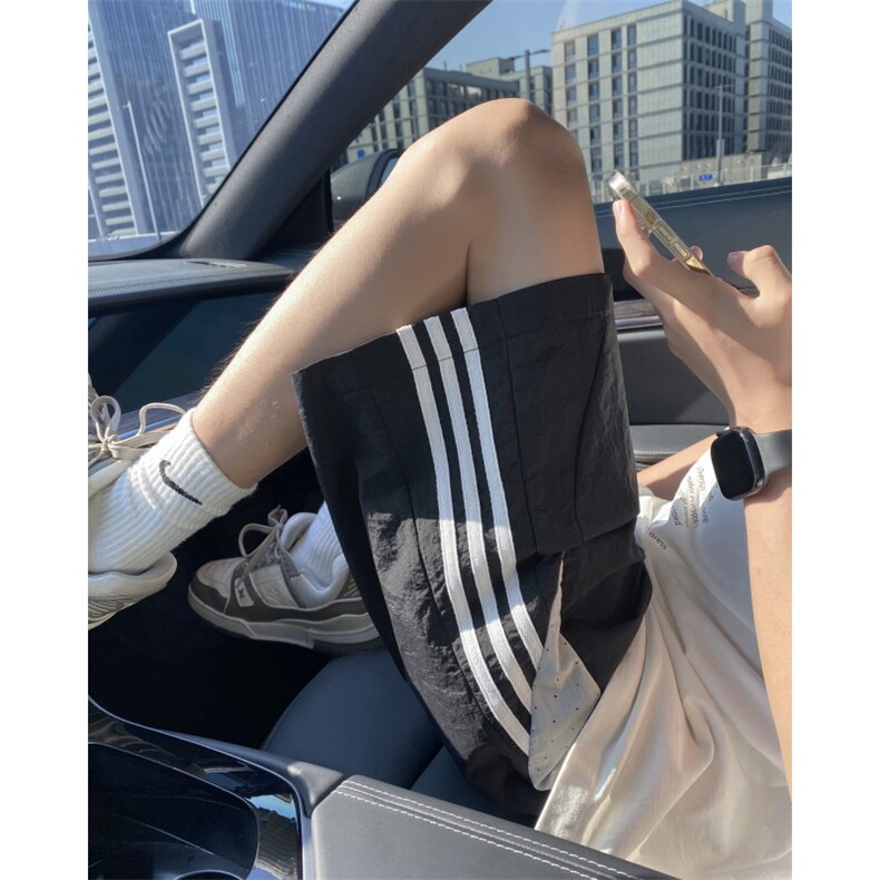 抖音品质夏季新款冰丝条纹宽松休闲五分裤B315-K24186-特p25控48图片