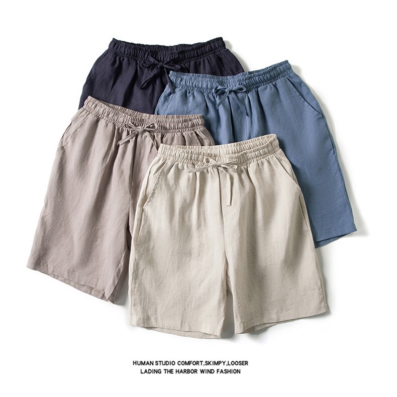 风亚麻五分短裤006-P40，男装休闲裤，星座816-2（原B366-1）