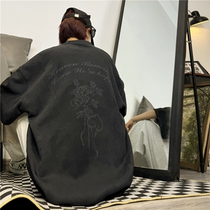 麂皮绒烧花美式复古街头潮牌t恤重磅中性XZ301B-JB4301-p28图片