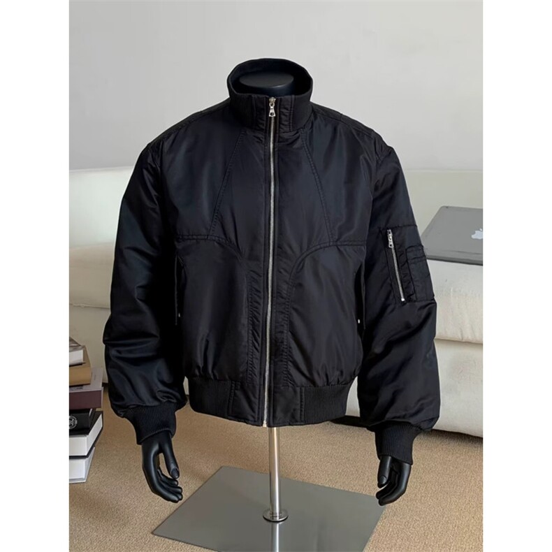 廓形宽松短款飞行员棉服男冬季加厚夹棉保暖棒球服夹克外套,男装夹克,星座506A
