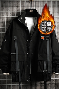 280斤可穿 立领棉衣棉服男2023冬季新款慵懒风加棉外套加肥加大码图片