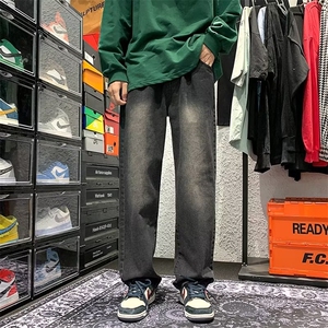 牛仔裤男秋季潮大码休闲裤子高街慵懒男日系N7231P38图片