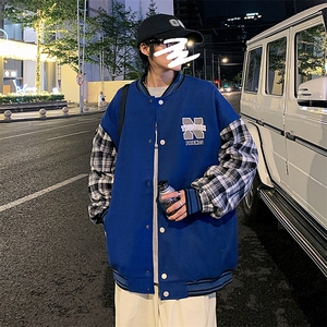 JK809 P65港风拼接棒球服百搭休闲宽松夹克外套男图片