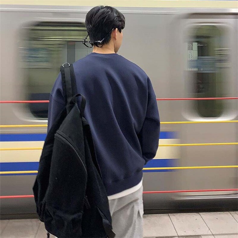 精致韩风圆领套头简约字母卫衣W3108-p35控49棉45%聚酯纤维55%,男装卫衣,星座218-5