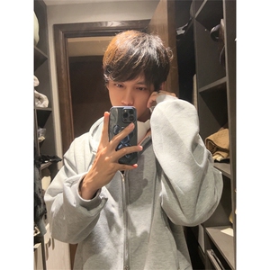 博主cleanfit垫肩设计感双拉链卫衣男小众解构风WYB05-P58图片