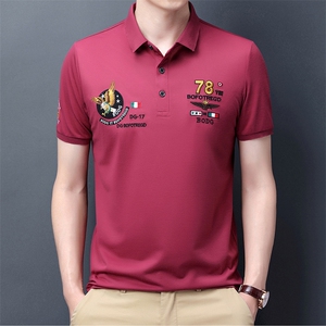 夏季新款男士翻领短袖t恤中年有领男装上衣服休闲POLO衫图片