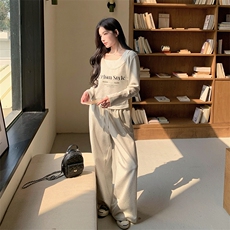 休闲运动风卫衣套装女2025年春季新款慵懒松弛感背心阔腿裤三件套，女装套装/套裙，2C285