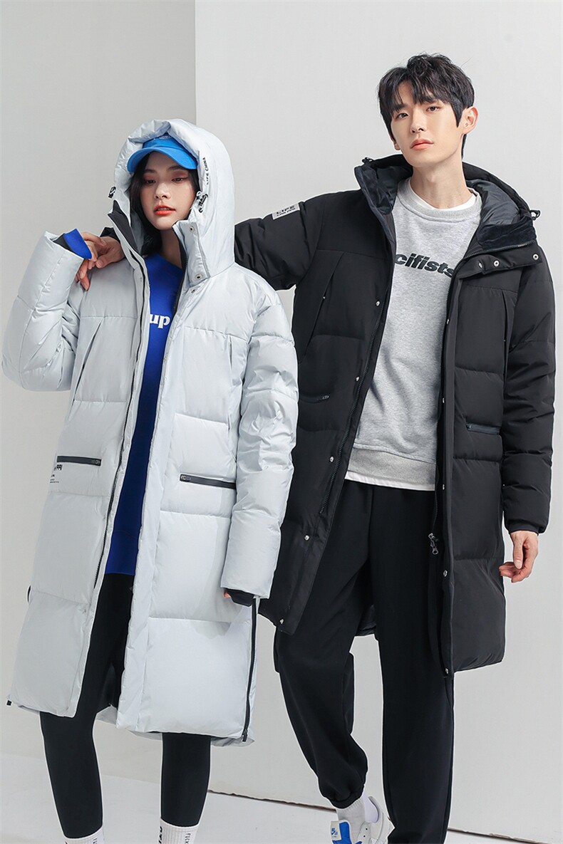 情侣款羽绒服男中长款连帽过膝加厚派克服2025冬装3505P220,男装羽绒服,星座1602B（原101B-1）