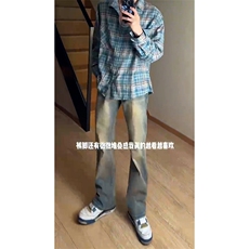 B221美式ins高街暗黑小众修身微喇牛仔裤LK24168-P60控78，男装牛仔裤，电商B221