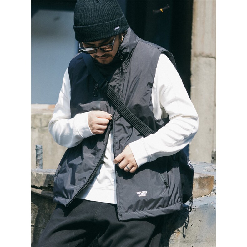 1506/Q22670/P90日系ciboy立领工装马甲男款冬季保暖背心图片