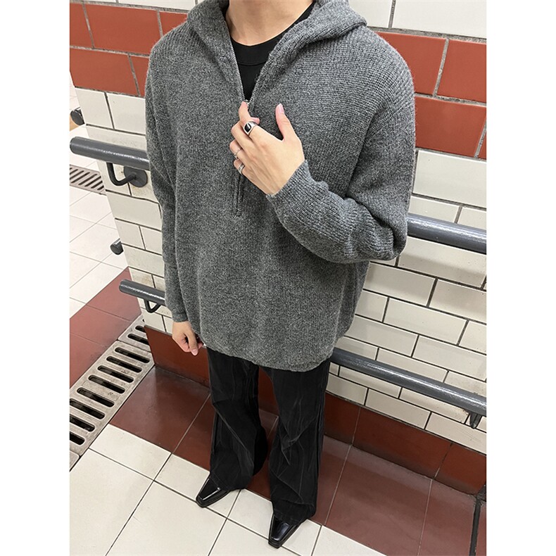 B221美式ins高街百搭纯色连帽毛衣SY2325-P80控108,男装针织衫/毛衣,电商B221