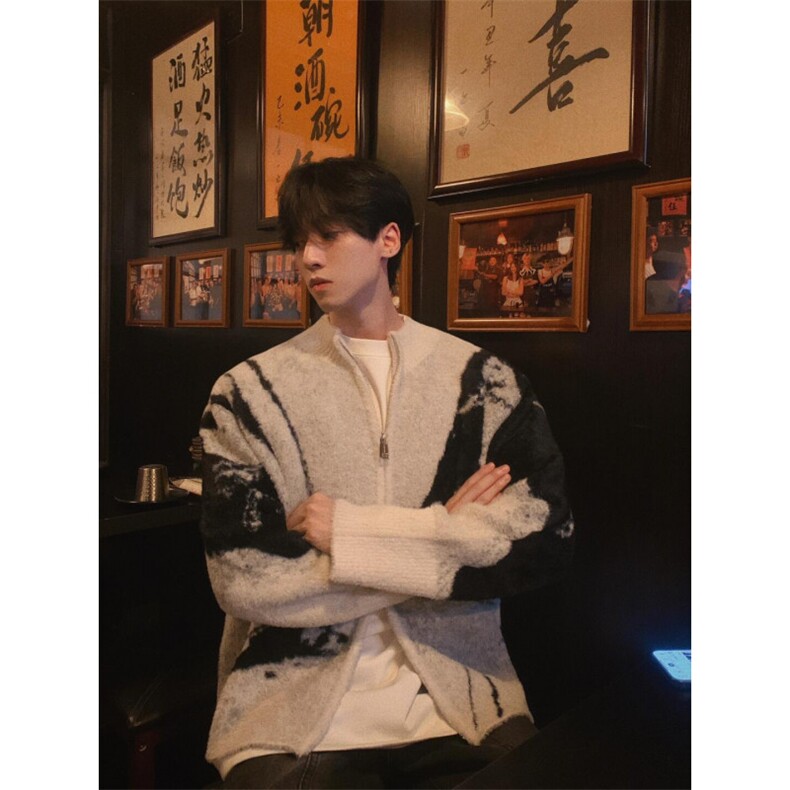 【有货】cleanfit撞色毛衣男高级痞帅开衫针织衫B06LL-特P68图片