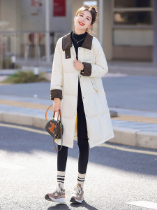长款白色羽绒服女2023冬季新款今年流行的小个子韩版气质简约小众图片