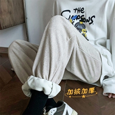 2022加绒加厚摇粒绒保暖冬季束脚休闲裤313A-1-NK65-P55控68，男装休闲裤，星座808A-1