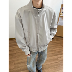 首单5W件 黑色vintage美式硬汉夹克立领棒球服 5Q1142-TP35不图片