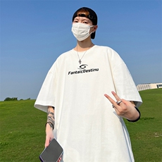 240G重磅美式印花纯棉大码宽松休闲短袖T恤T330-P25控38，男装T恤，电商B219A