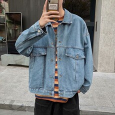 F554P60秋季复古水洗牛仔外套上衣男装新款宽松韩版夹克，男装夹克，星座512-6