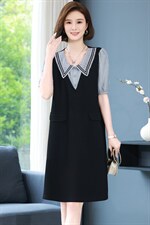 2022夏季新款时尚气质POLO领收腰显瘦休闲舒适连衣裙，女装连衣裙，丽影随形