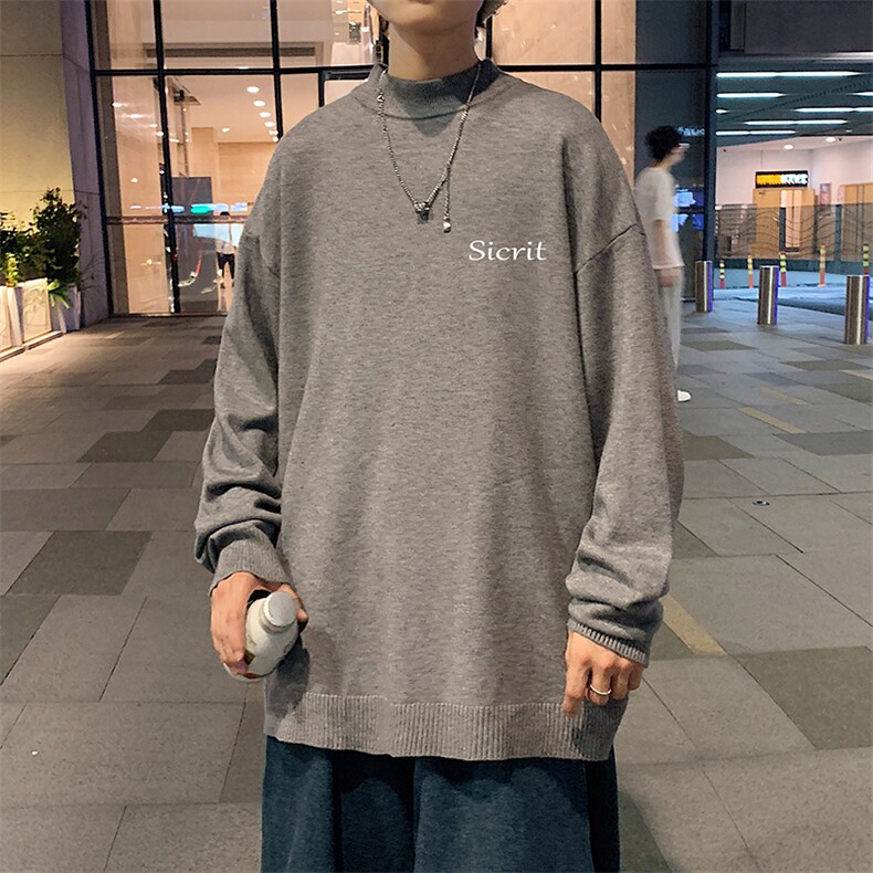 M18098-P45加绒款-P65半高领毛衣男士大码针织衫男毛线衣男,男装针织衫/毛衣,电商A040