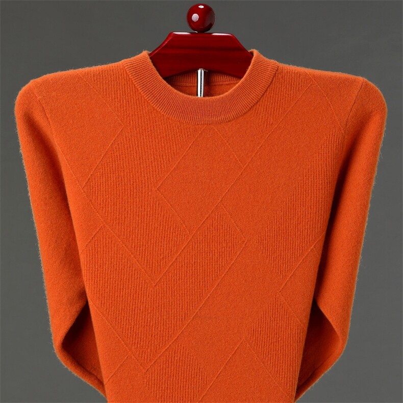 BB817钱塘2020-2时尚简约冬季厚款半高领中年男士羊毛衫P140，男装针织衫/毛衣，钱塘207-2