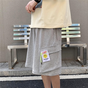 2026夏宽松潮牌男五分裤短裤工装立体大口袋 DK999/P40 浅灰图片
