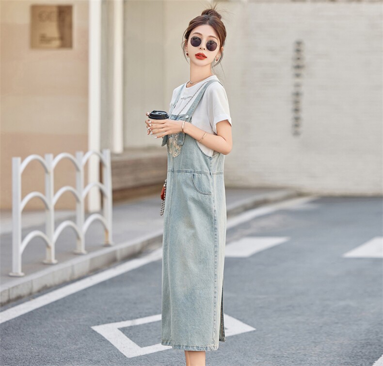 夏季牛仔背带裙套装女2025夏装新款连衣裙洋气减龄时尚两件套裙子,女装套装/套裙,慧尚依恋