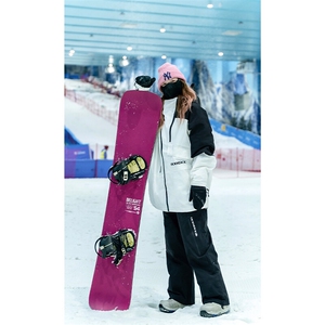 冬新保暖防风防水防风袖滑雪衣裤套装男女HF57+HK1159J加绒-P280图片