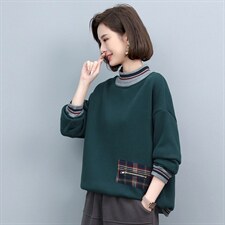 时尚潮流舒适卫衣/绒衫长袖2021年冬季休闲高领优雅，女装卫衣/绒衫，悦见她