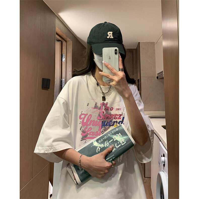 纯棉短袖日系简约复古风格休闲上衣高街潮流个性印花T恤HY792TP25,男装T恤,电商A102B