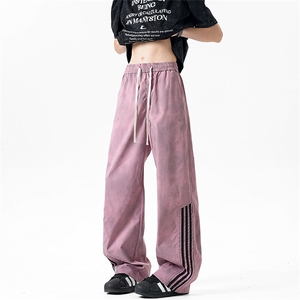 休闲裤男夏季新款港风宽松扎染工装阔腿长裤CK8203-P45图片