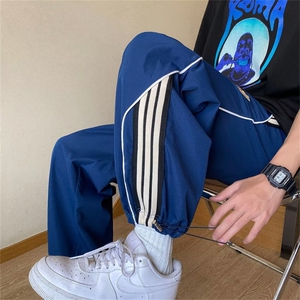 vibe美式小众条纹运动休闲裤男女高街复古宽松直筒裤WK2917-P40图片