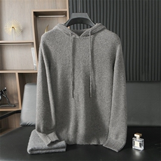 时尚男士秋冬羊绒连帽开衫简约休闲百搭保暖毛衣外套，男装羊绒开衫，台绒羊绒