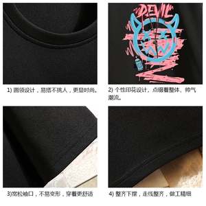 TK28178-P25 春夏季七分袖t恤男大码五分袖男短袖中袖 砖墙挂拍图片
