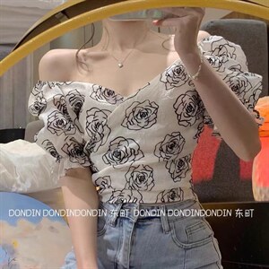 现货 提花玫瑰小衫图片
