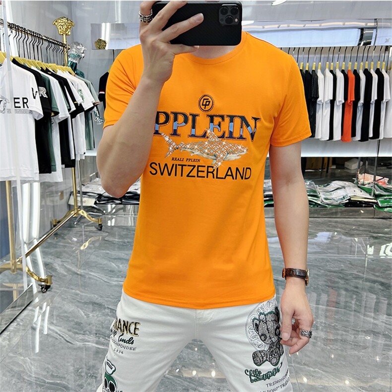 新款时尚高端精品欧货夏季男T恤短袖潮流抖音A227B-A-720-P45,男装T恤,电商A227B（原钱塘4066-1）