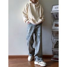B221美式ins高街暗黑重工艺宽松直筒牛仔裤LK23125-P65控88，男装牛仔裤，电商B221
