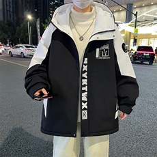 加绒加厚连帽夹克男秋冬时尚潮流加厚棉衣男外套MY1686-P73，男装夹克，星座310B-3
