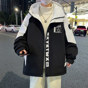 加绒加厚连帽夹克男秋冬时尚潮流加厚棉衣男外套MY1686-P73图片