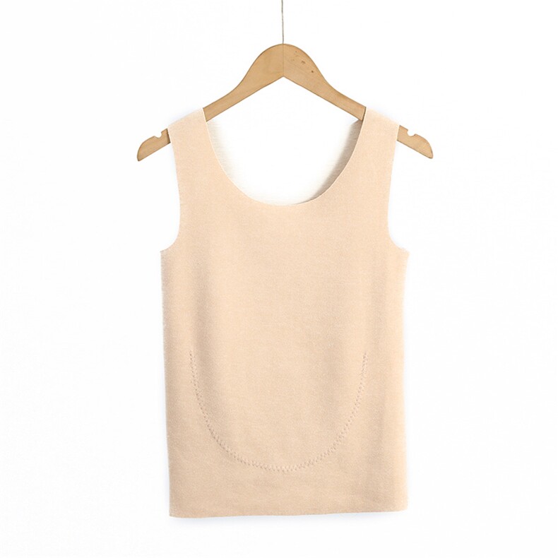舒适亲肤仿羊毛背心高弹透气双口袋设计优雅显瘦无束缚感，女装背心吊带，晨宏羊绒