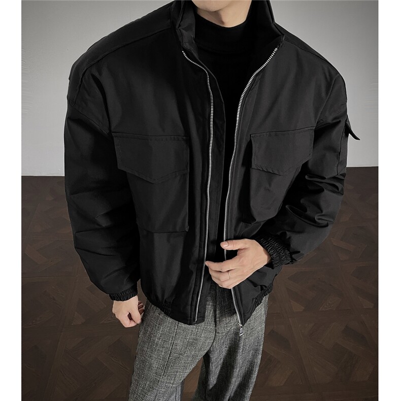 W85129特P90控158工装立体口袋宽肩立领加厚棉衣棉服男,男装棉衣,电商B205