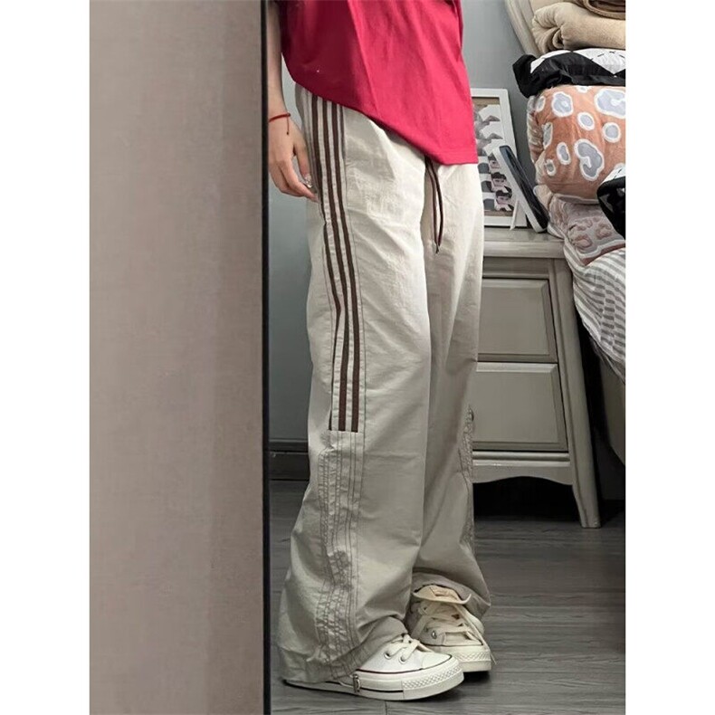 DKK22-P48三杠条纹速干运动裤男夏季美式高街阔腿裤-网图现货,男装休闲裤,星座603-2