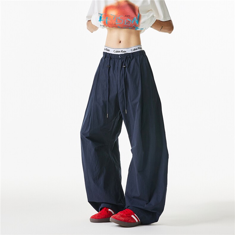 抖音品质夏季新款透气纯色百搭宽松弯刀裤B315-K25584-特p35控68,男装休闲裤,电商B315