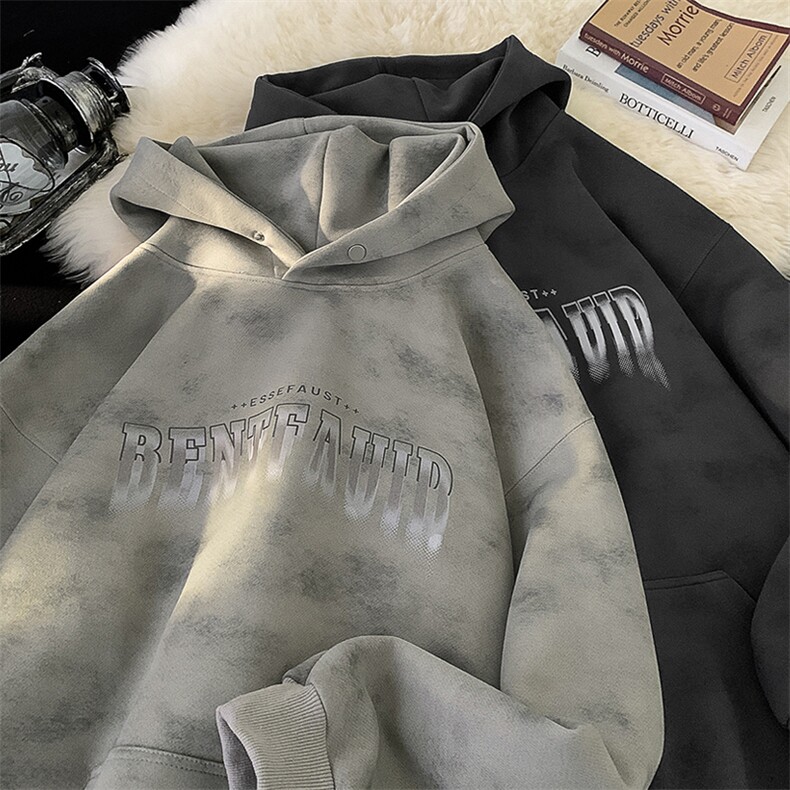 X416B-1-WY980-P55限78400克重磅扎染套头新款连帽卫衣帽衫,男装卫衣,星座416B-1