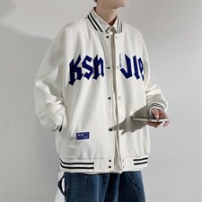 秋季潮牌棒球服男女潮流港风学院风华夫格夹克外套模特J202-P75，男装夹克，星座815-2