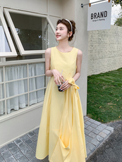 休闲简约黄色上衣直筒阔腿裤套装女2025夏季新款高级感淡人两件套，女装连衣裙，浙宝276（原081）